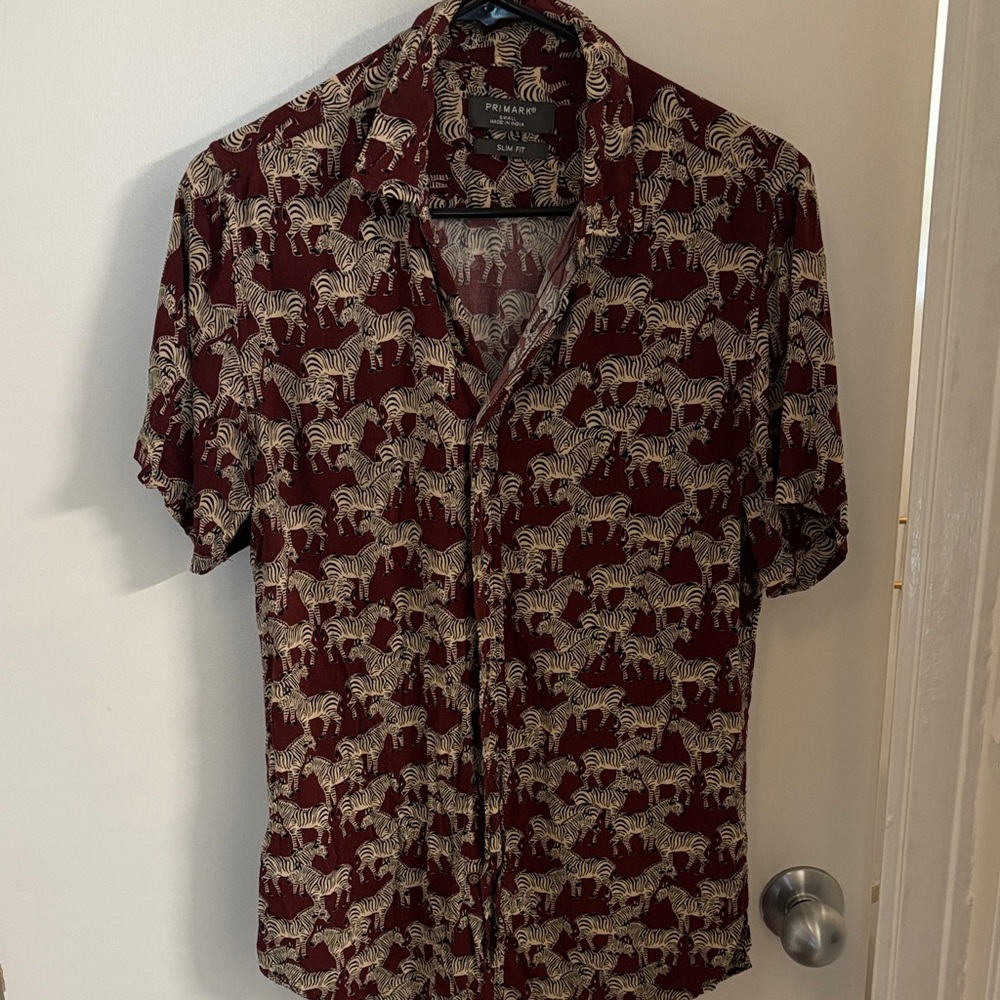 Primark Maroon Zebra Pattern Shirt